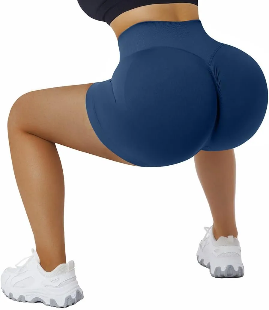 SUUKSESS Women Seamless Booty Shorts Butt Lifting High Waisted Workout Shorts