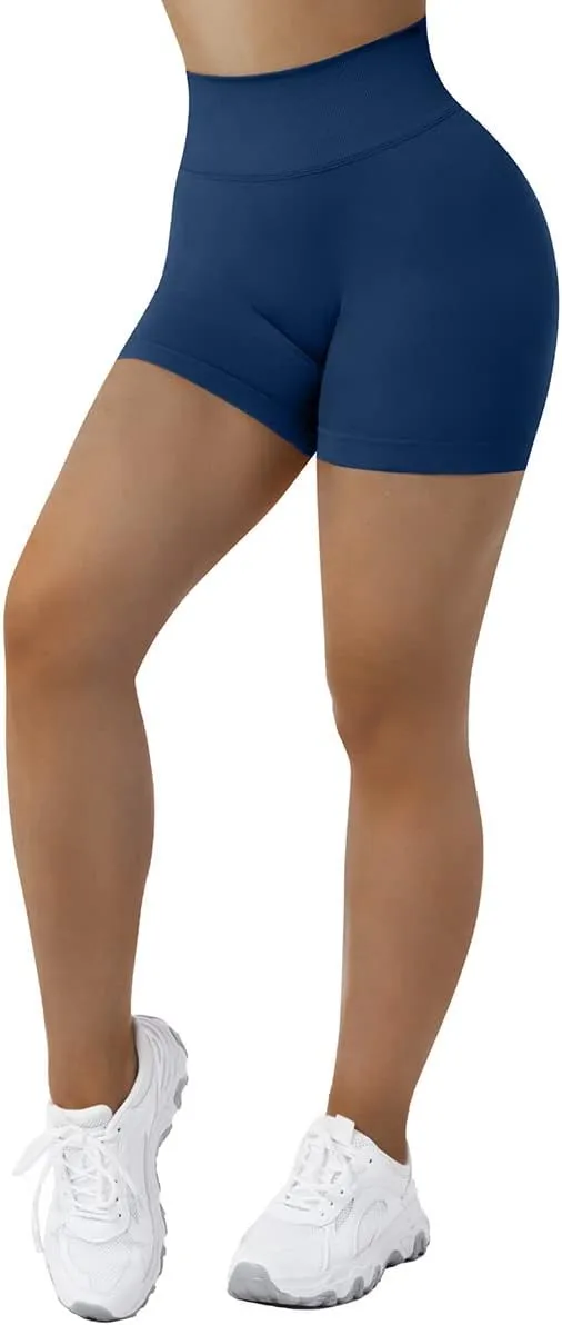 SUUKSESS Women Seamless Booty Shorts Butt Lifting High Waisted Workout Shorts