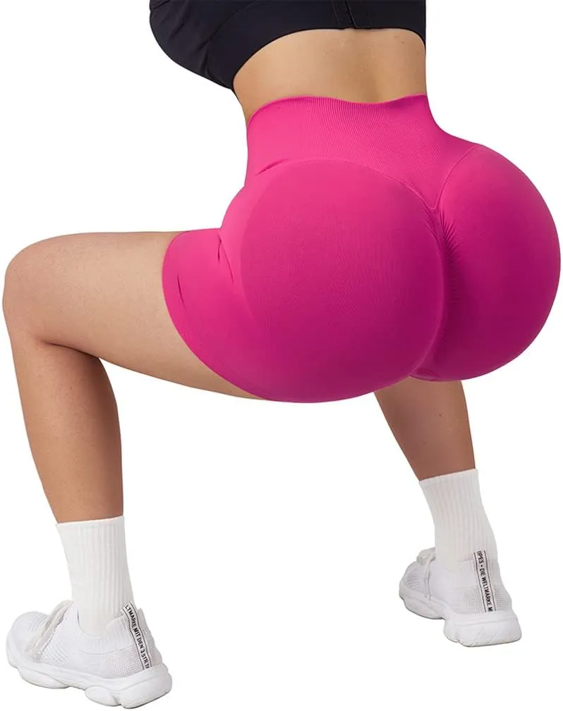 SUUKSESS Women Seamless Booty Shorts Butt Lifting High Waisted Workout Shorts