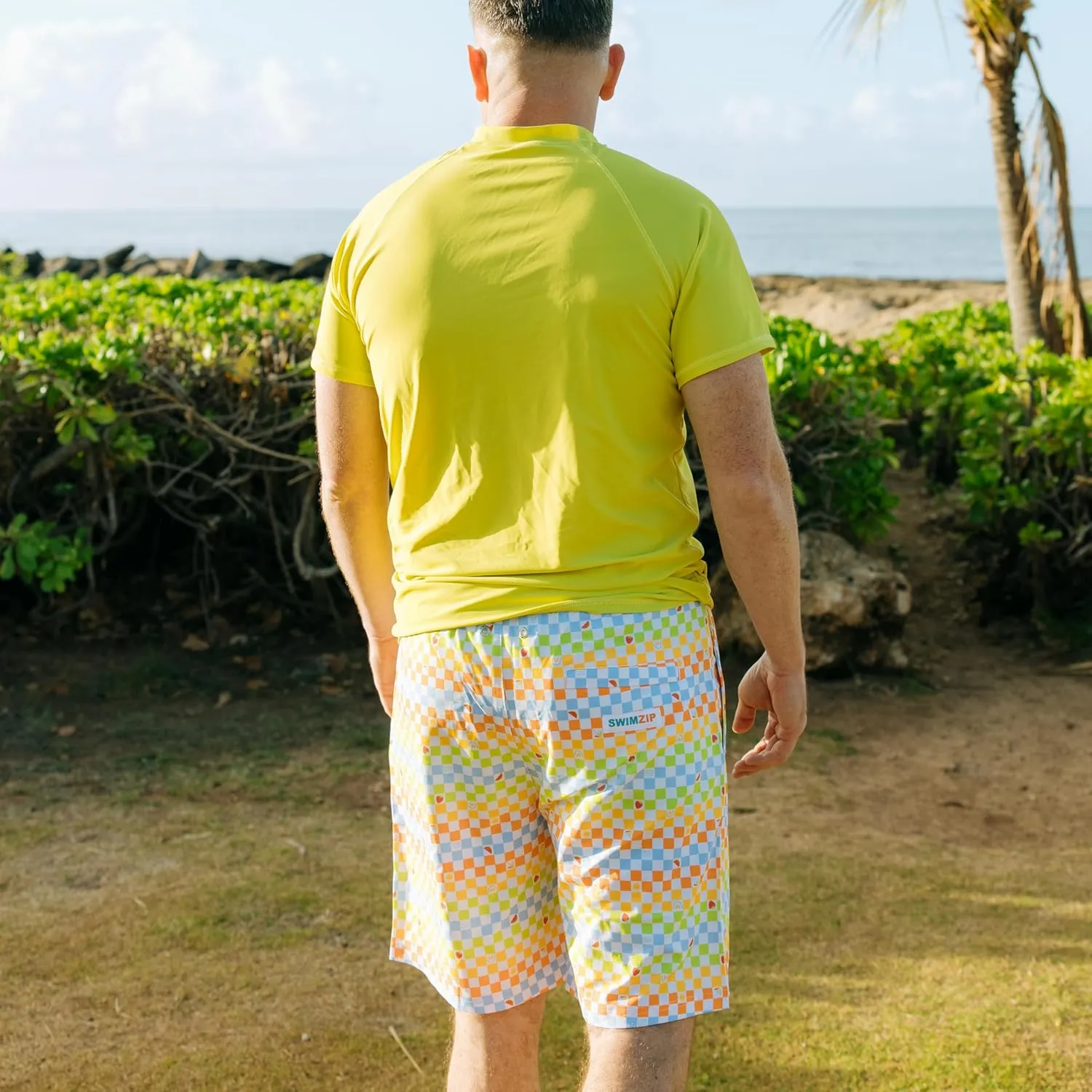 SwimZip Men's Swim Shorts with Boxer Brief Liner and UPF 50  Sun Protection