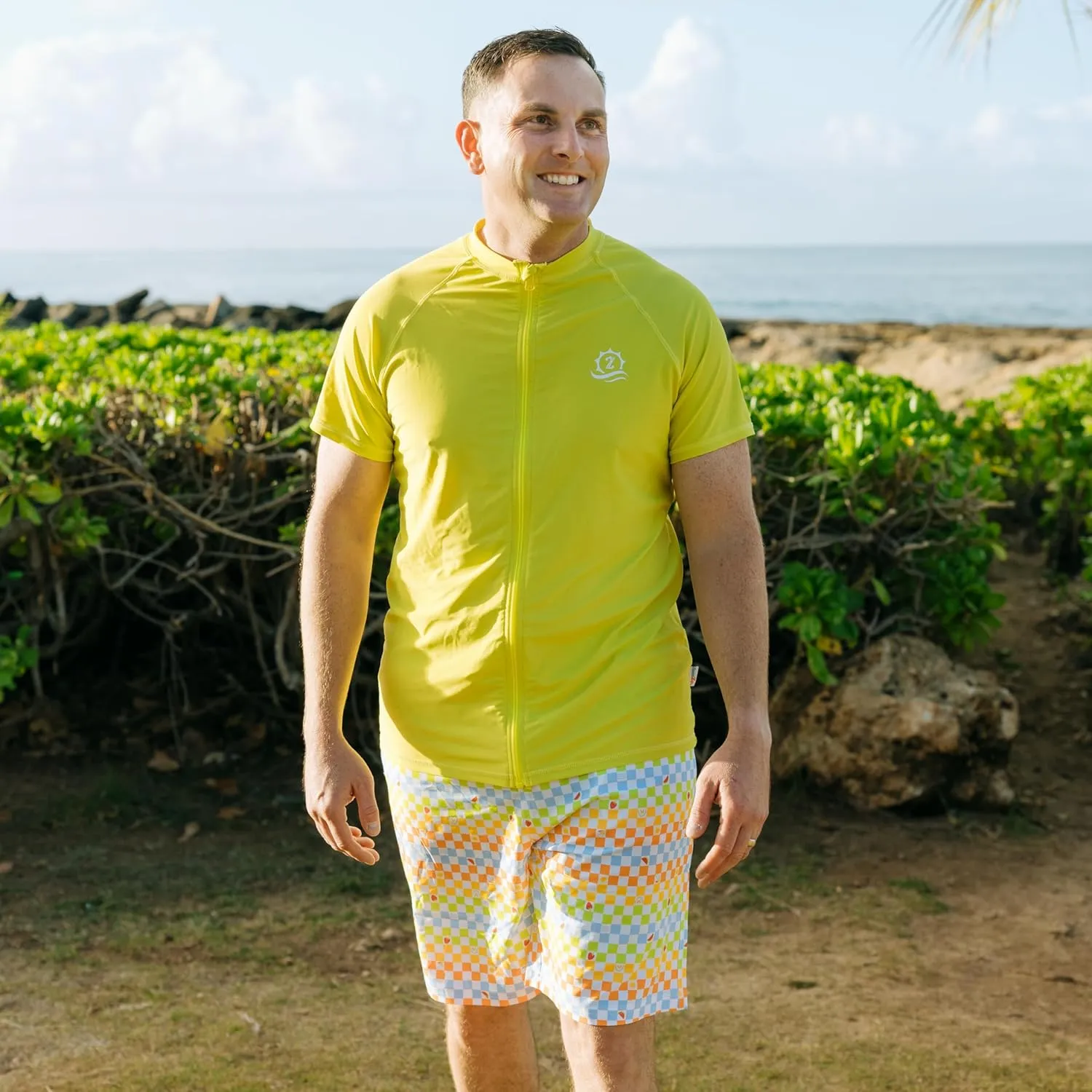 SwimZip Men's Swim Shorts with Boxer Brief Liner and UPF 50  Sun Protection