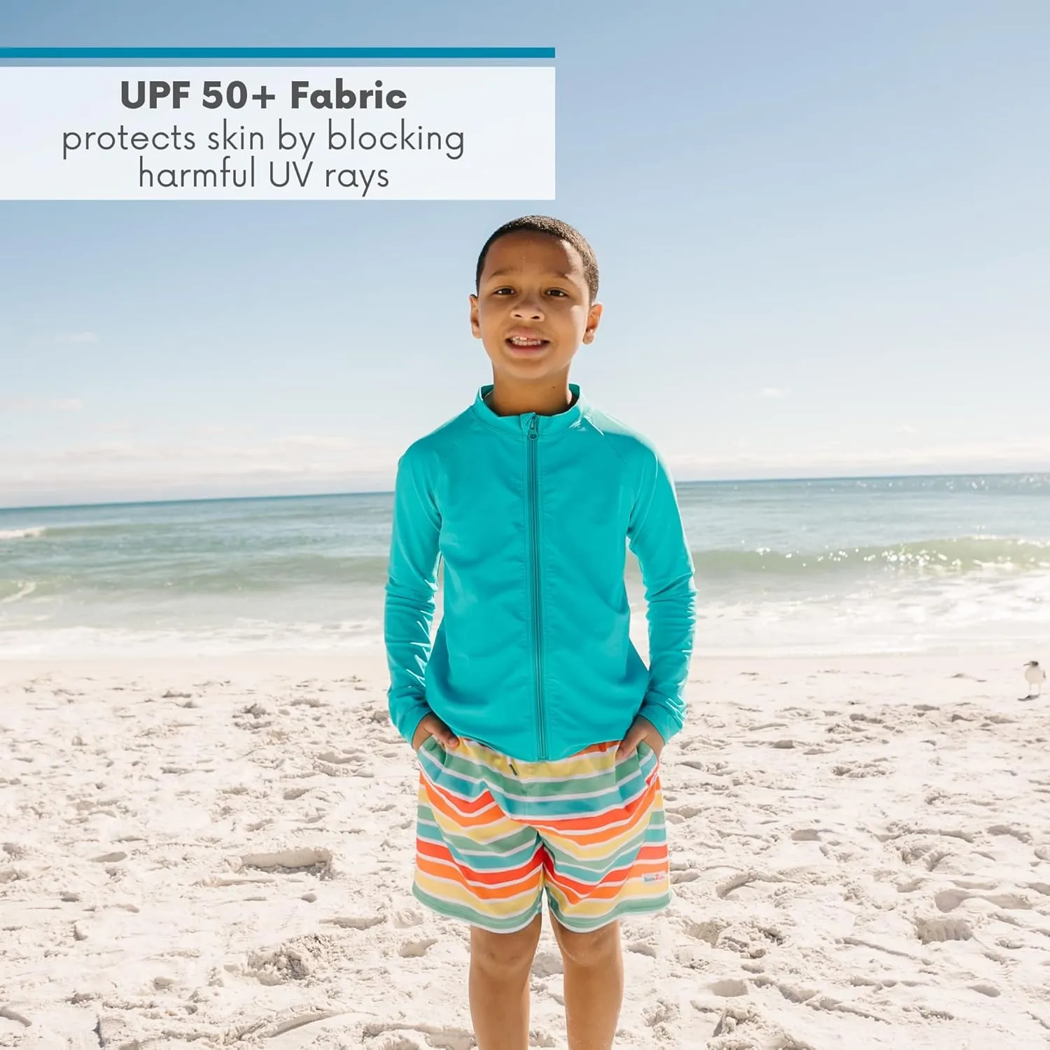 SwimZip UPF 50  Long Sleeve Rash Guard for Boys' and Girls' - Baby, Toddler, Kids