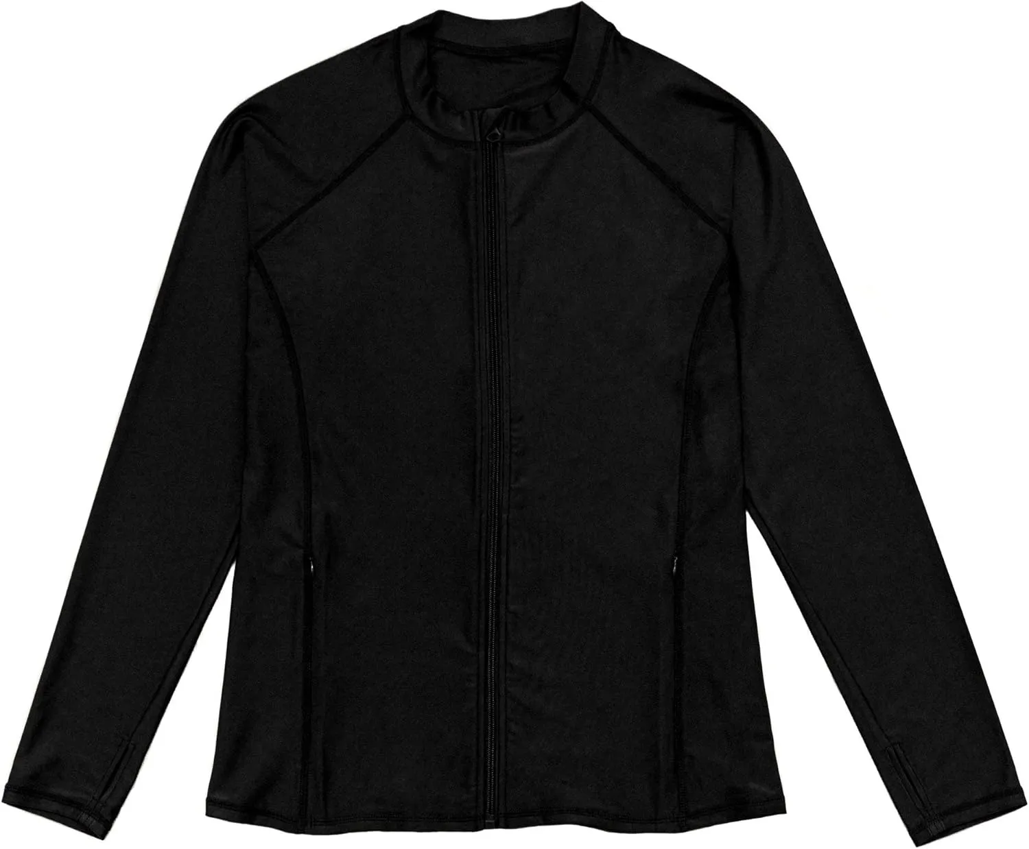 SwimZip Women's Long Sleeve Rash Guard with Pockets & UPF 50  Sun Protection