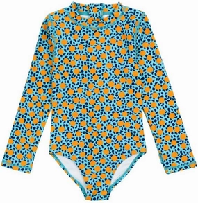 SwimZip® Girls' Long Sleeve UPF 50  One-Piece Swimsuit - Ages 6-14