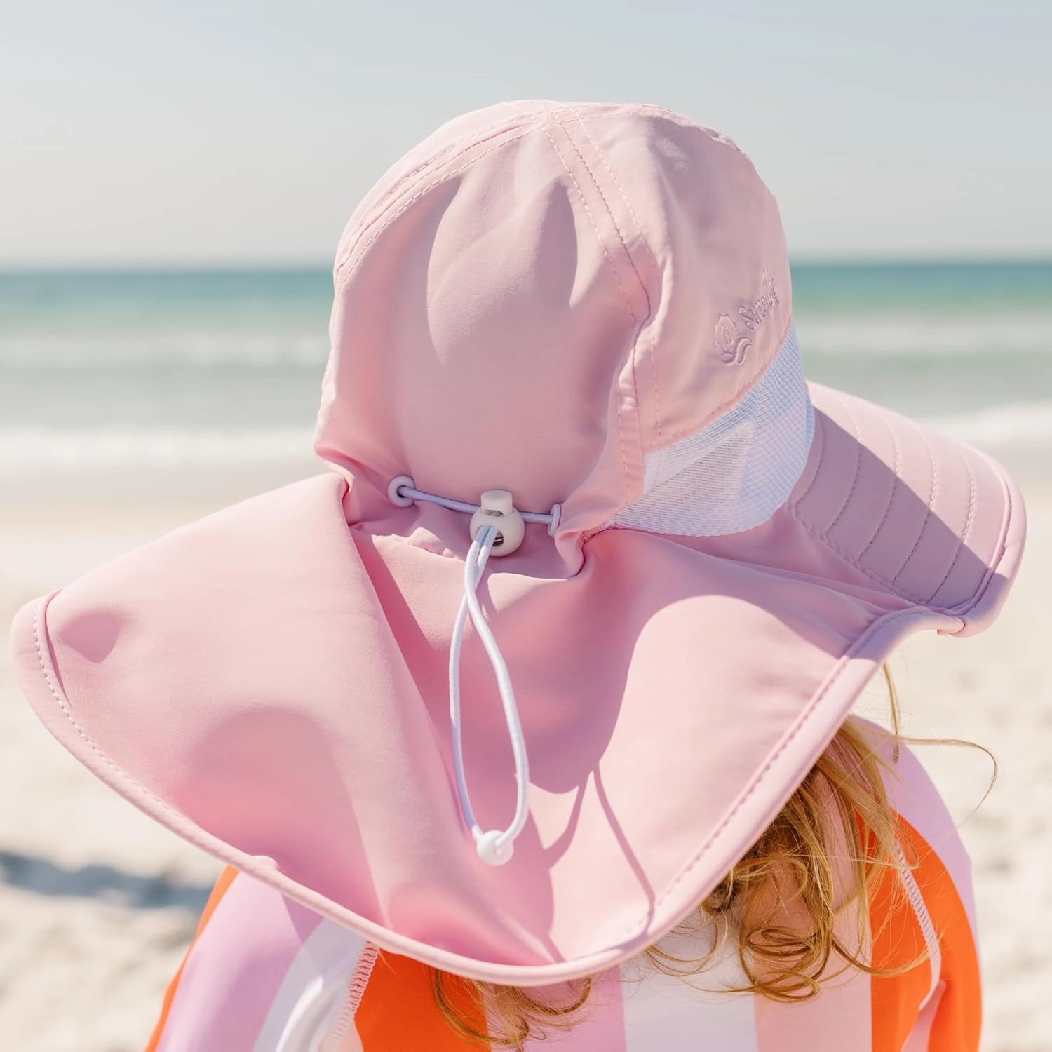 SwimZip Kids UPF 50  Sun Protection Sun Hat with Wide Brim Front & Ear/Neck Flap