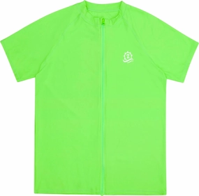 SwimZip Men's Short Sleeve Zipper Rash Guard Swim Shirt w/UPF 50 Sun Protection
