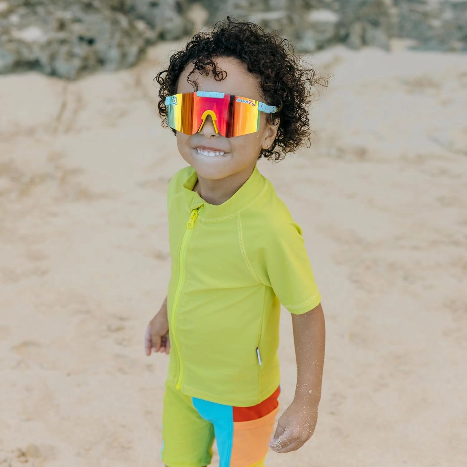 SwimZip UPF 50  Short Sleeve Rash Guard for Boys' and Girls' - Baby, Toddler, Kids