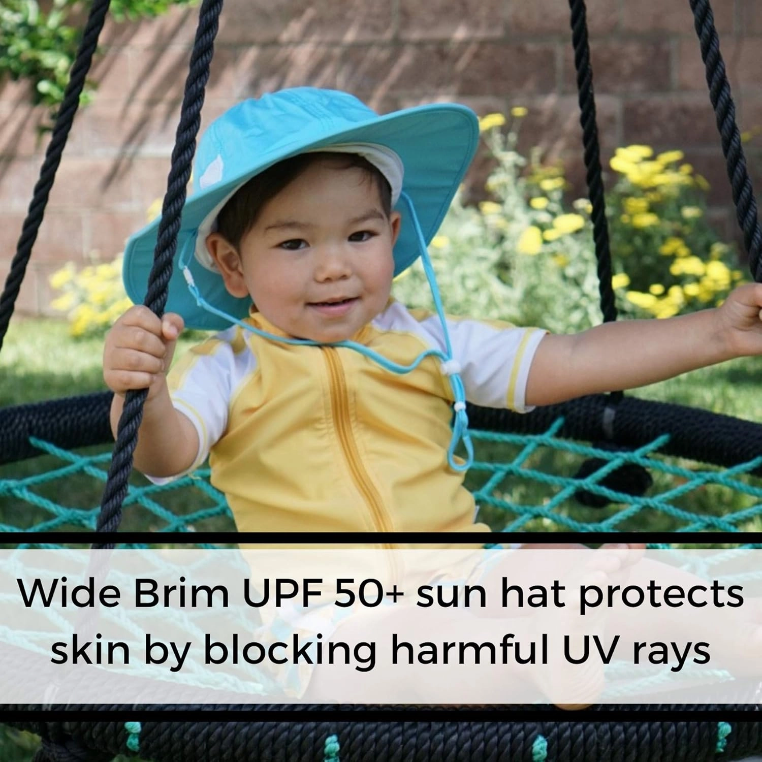 SwimZip Wide Brim Sun Hat | UPF 50  Protection for Baby, Toddler, and Kids