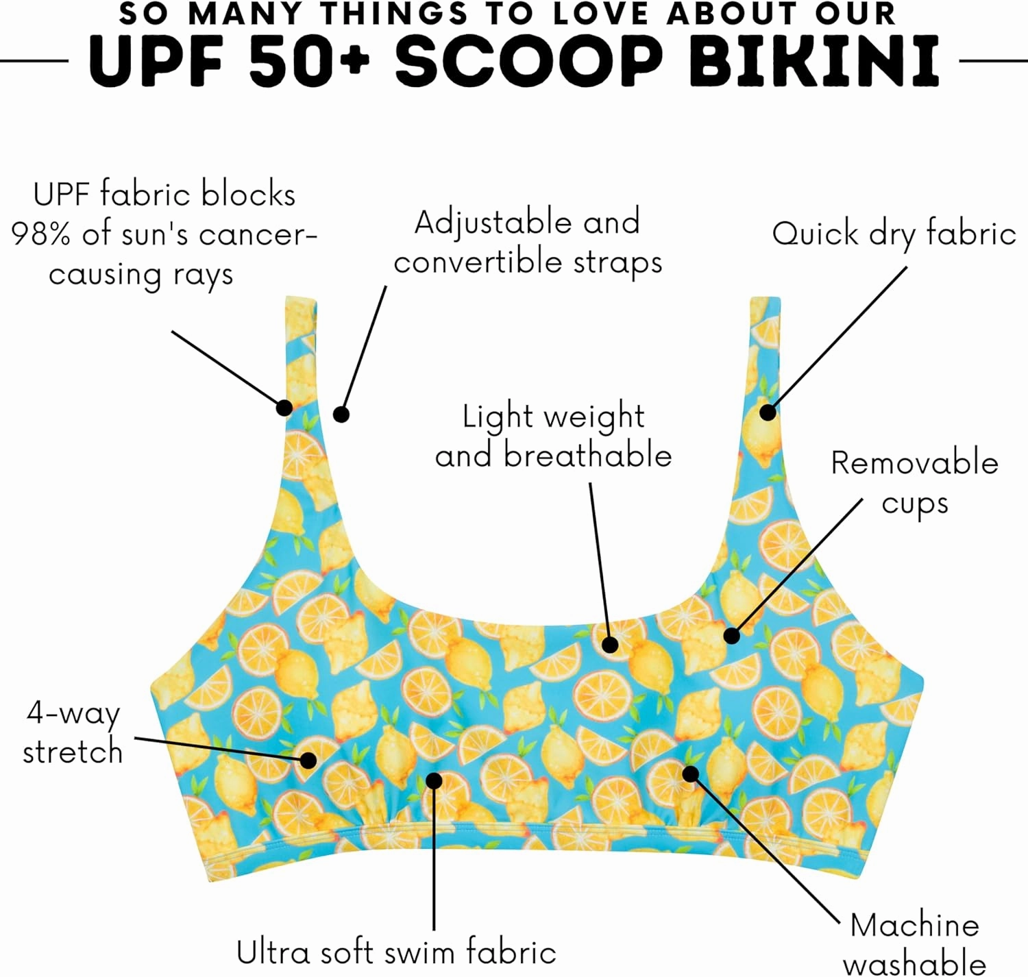 SwimZip Women's Scoop Neck Halter Top Bikini - UPF 50  Sun Protection