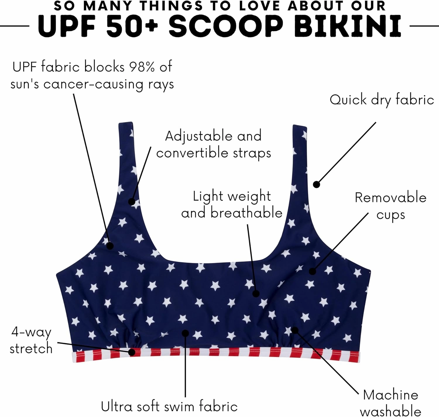 SwimZip Women's Scoop Neck Halter Top Bikini - UPF 50  Sun Protection