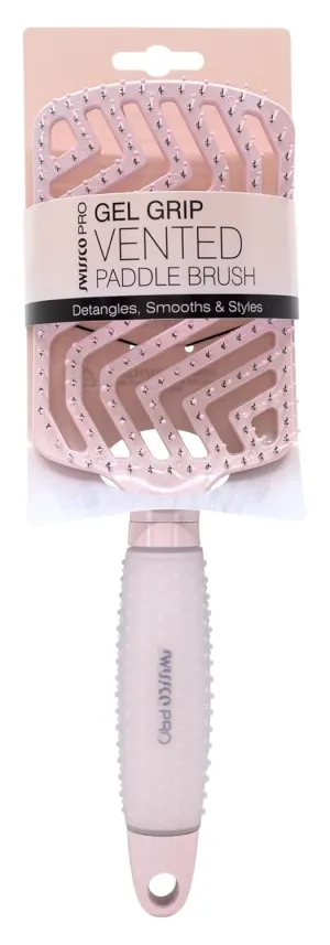 Swissco Pro Gel Grip Vented Hair Brush Gloss (Ballet Pink Gloss)
