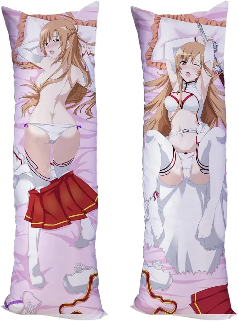 Sword Art Online Yuuki Asuna Cushion Cover Pillow Case Peach Skin 150x50cm(59in x 19.6in) Asuna Asada Shino Pillowcase