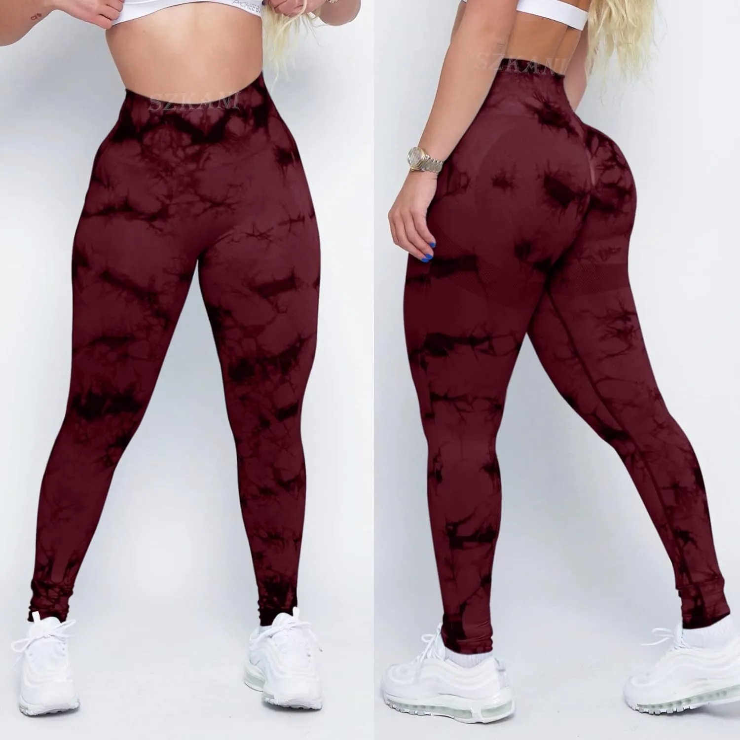 SZKANI Butt Lifting Leggings for Women Booty High Waisted Workout Yoga Pants Scrunch Butt Gym Seamless Booty Tight