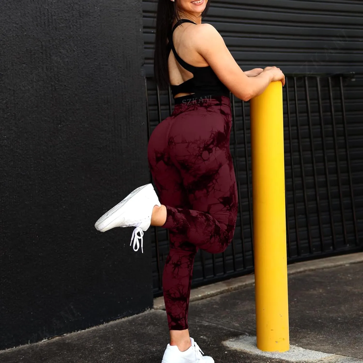 SZKANI Butt Lifting Leggings for Women Booty High Waisted Workout Yoga Pants Scrunch Butt Gym Seamless Booty Tight