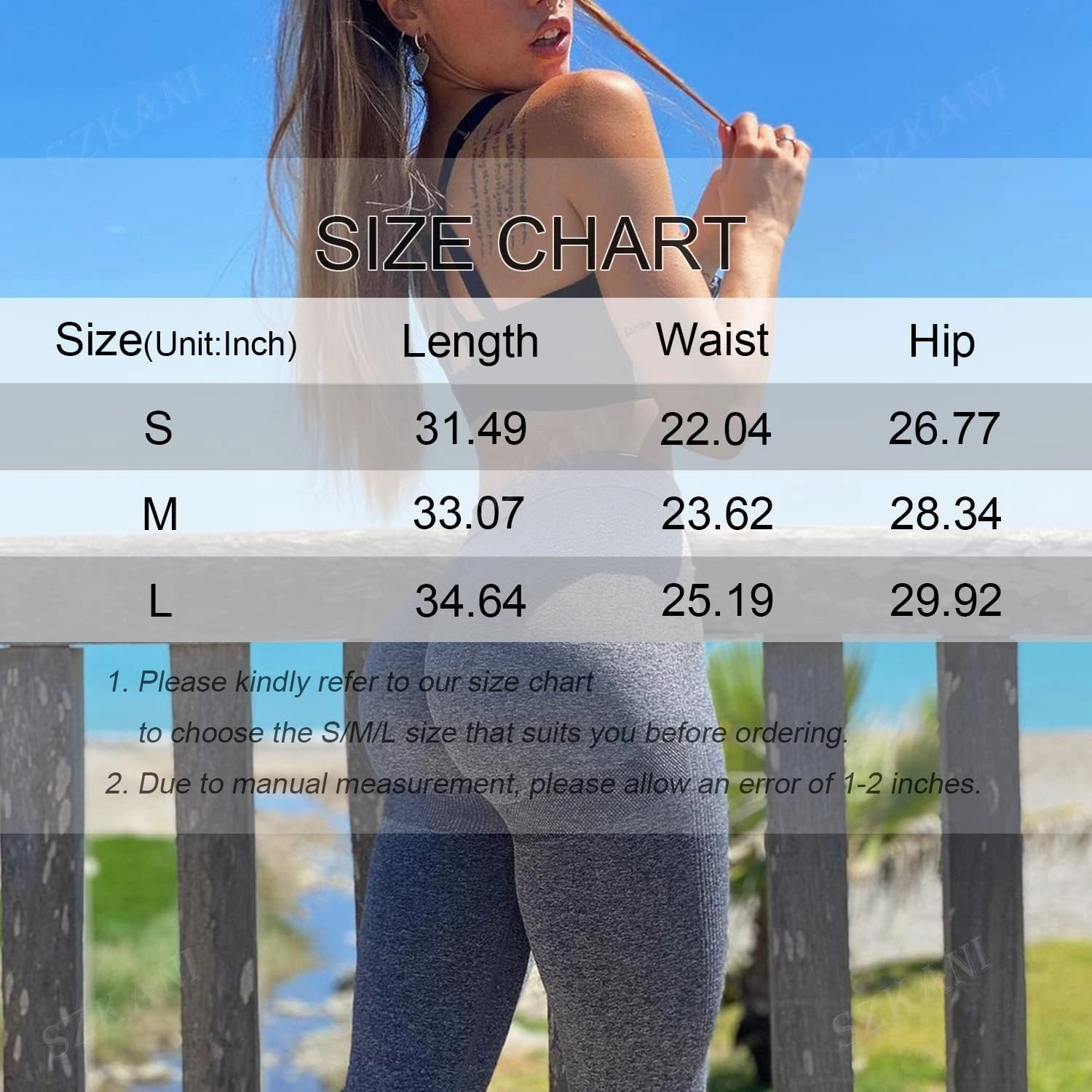 SZKANI Butt Lifting Leggings for Women Booty High Waisted Workout Yoga Pants Scrunch Butt Gym Seamless Booty Tight