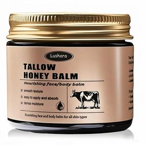 Tallow Honey Balm，Tallow Moisturizer for Face and Body, Contains Beef fat with Olive Oil Honey rose Extract ，dry Skin Repair，Make The Foundation Liquid Adhere to the Skin Easily - 2.12 oz
