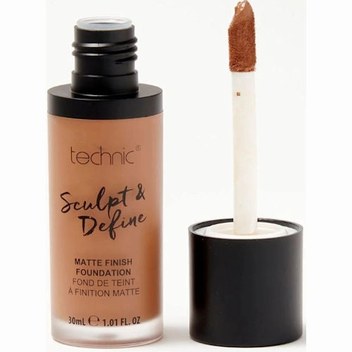 Technic Cosmetics Sculpt & Define Matte Finish Medium To Full Coverage Foundation Chestnut - Makeup Beauty Matte Finish Foundation