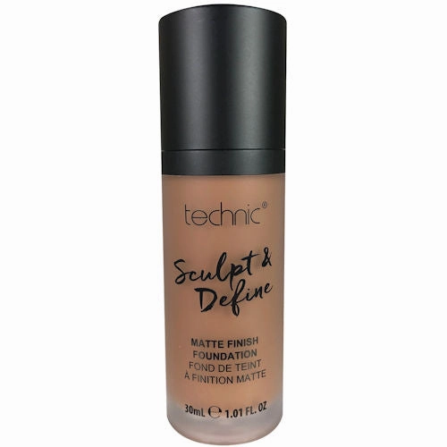 Technic Cosmetics Sculpt & Define Matte Finish Medium To Full Coverage Foundation Chestnut - Makeup Beauty Matte Finish Foundation