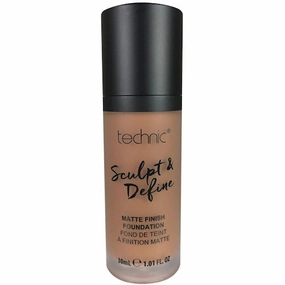 Technic Cosmetics Sculpt & Define Matte Finish Medium To Full Coverage Foundation Chestnut - Makeup Beauty Matte Finish Foundation