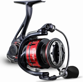 Tempo Expert Spinning Reels, Ultralight Magnesium Body Fishing Reel with Super Smooth 10 1 BB, 41LBs Carbon Fiber Drag Max, Aluminum Handle, 6.2:1 Gear Ratio for Freshwater Catfish Bass, Red