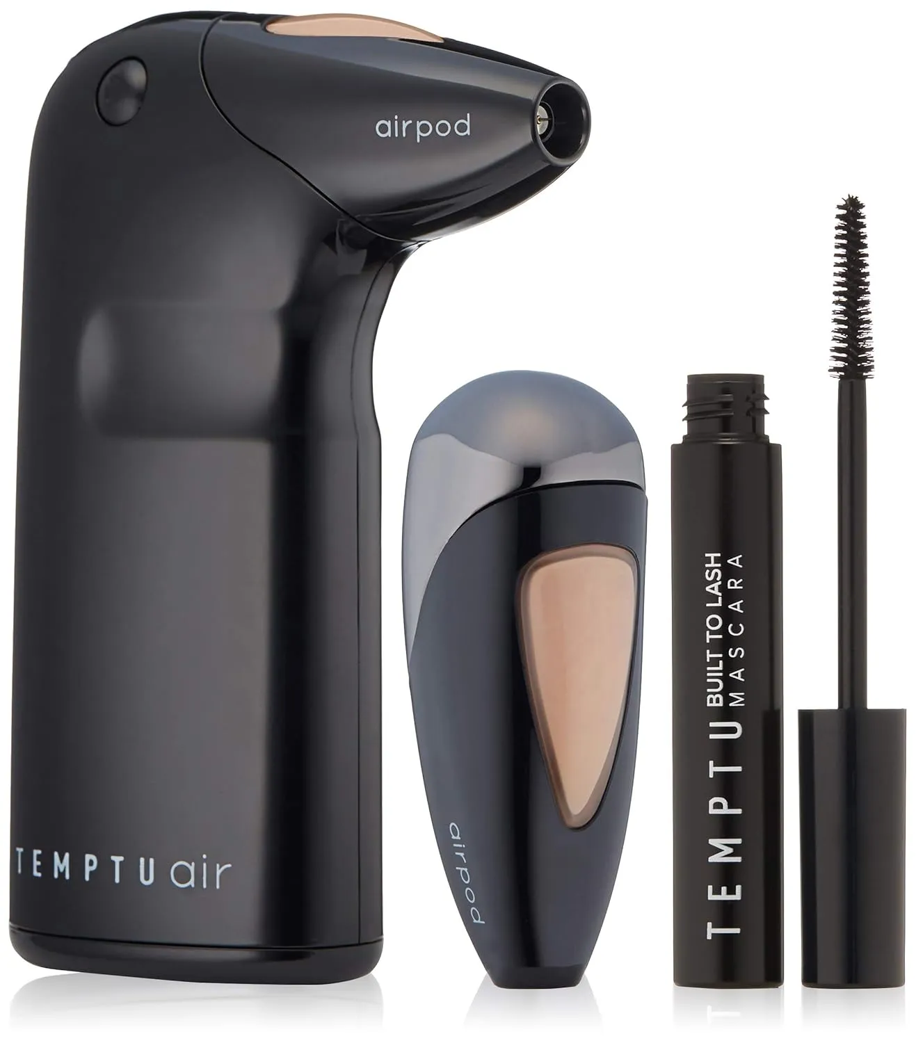 Temptu Air Modern Glam Holiday Set: At-Home Air Brush Makeup with Additional Pod and Mascara, Long-Wear, Buildable Foundation, Various Shades