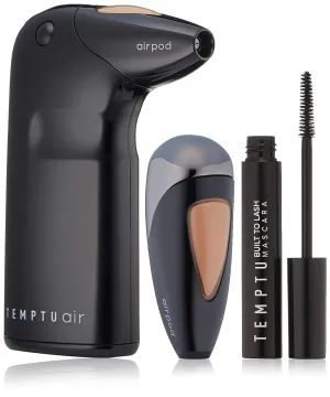 Temptu Air Modern Glam Holiday Set: At-Home Air Brush Makeup with Additional Pod and Mascara, Long-Wear, Buildable Foundation, Various Shades