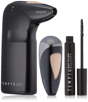 Temptu Air Modern Glam Holiday Set: At-Home Air Brush Makeup with Additional Pod and Mascara, Long-Wear, Buildable Foundation, Various Shades