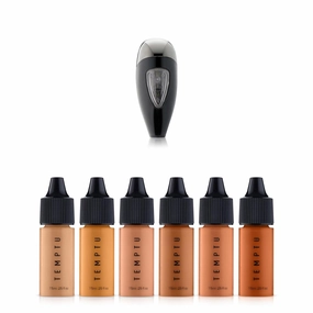 TEMPTU Perfect Canvas Hydra Lock Airbrush Foundation Starter Set, Medium/Tan & Airpod Pro Cartridge Bundle