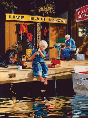 Terrence Fogarty "Lil Angler" Youth Sports Fishing Jigsaw Puzzle 1000 pieces 27x20 inches by KI Puzzles