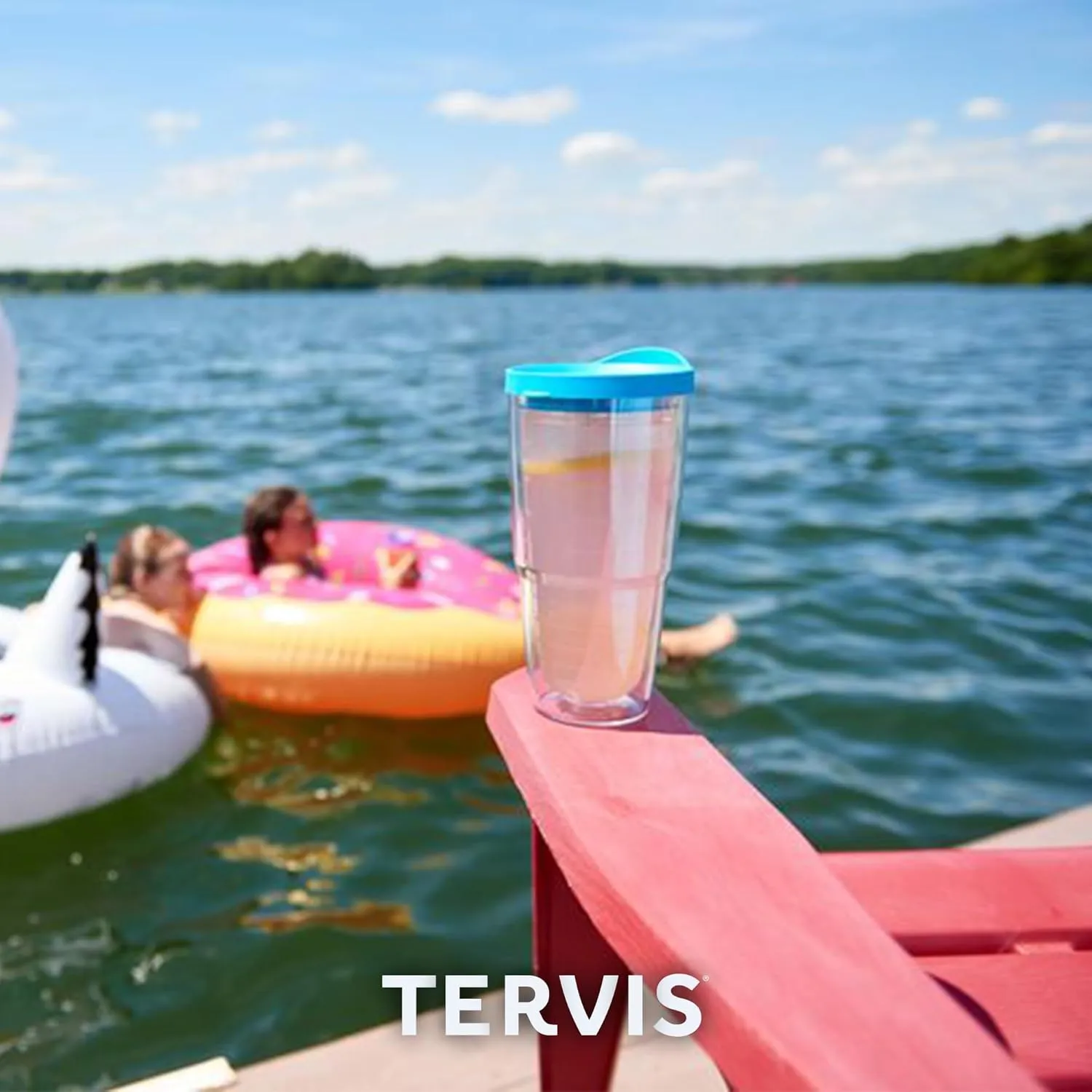 Tervis Coca-Cola-Coke Enjoy Insulated Tumbler with Emblem and Red Lid, 24oz, Clear