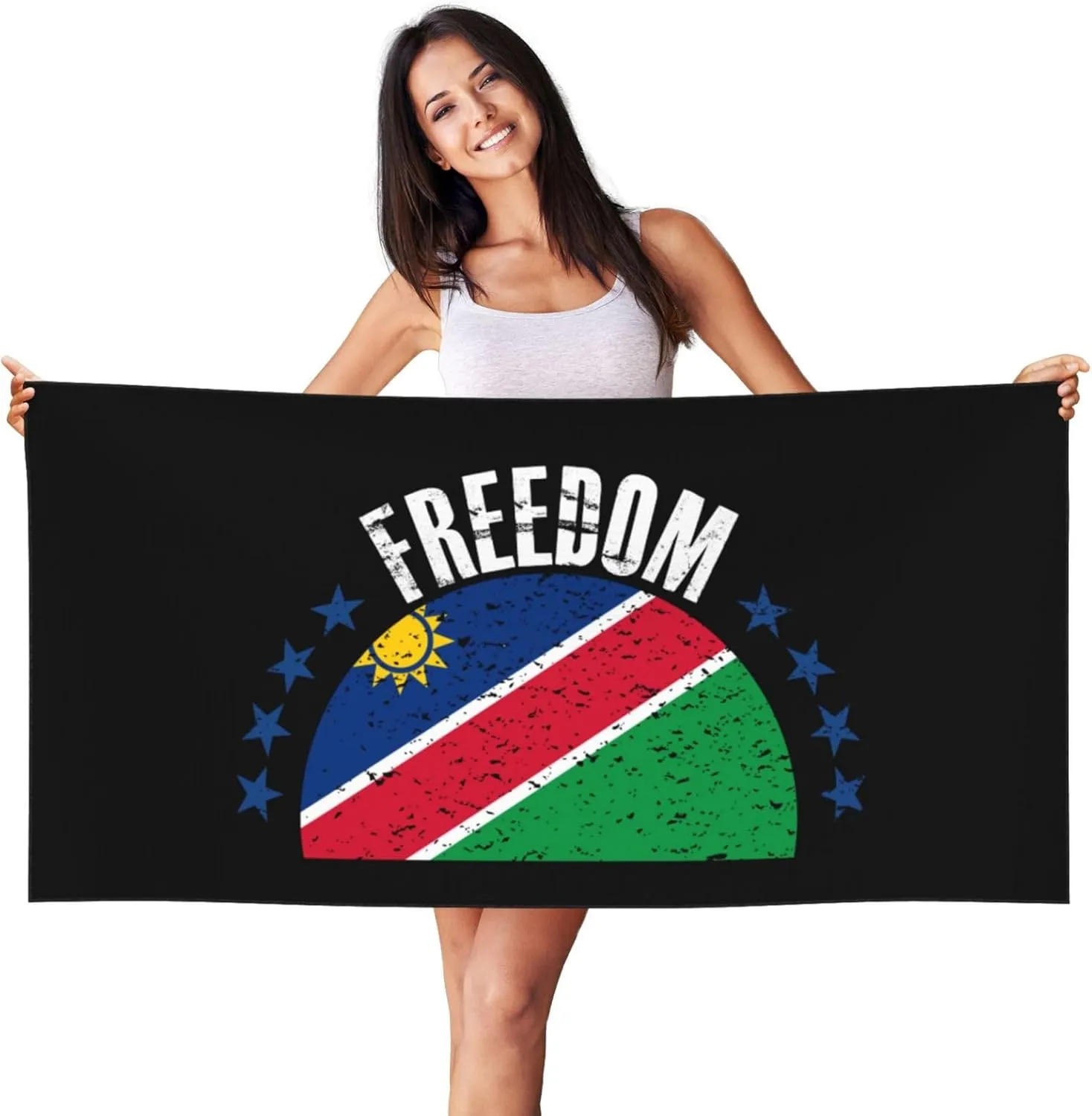 The Namibia Flag and Freedom Beach Towel 27.5 X 55 Inch Extra Large Sand Free Quick Dry Absorbent Travel Bath Towel Adult Pool Towels