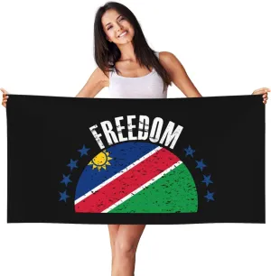 The Namibia Flag and Freedom Beach Towel 27.5 X 55 Inch Extra Large Sand Free Quick Dry Absorbent Travel Bath Towel Adult Pool Towels