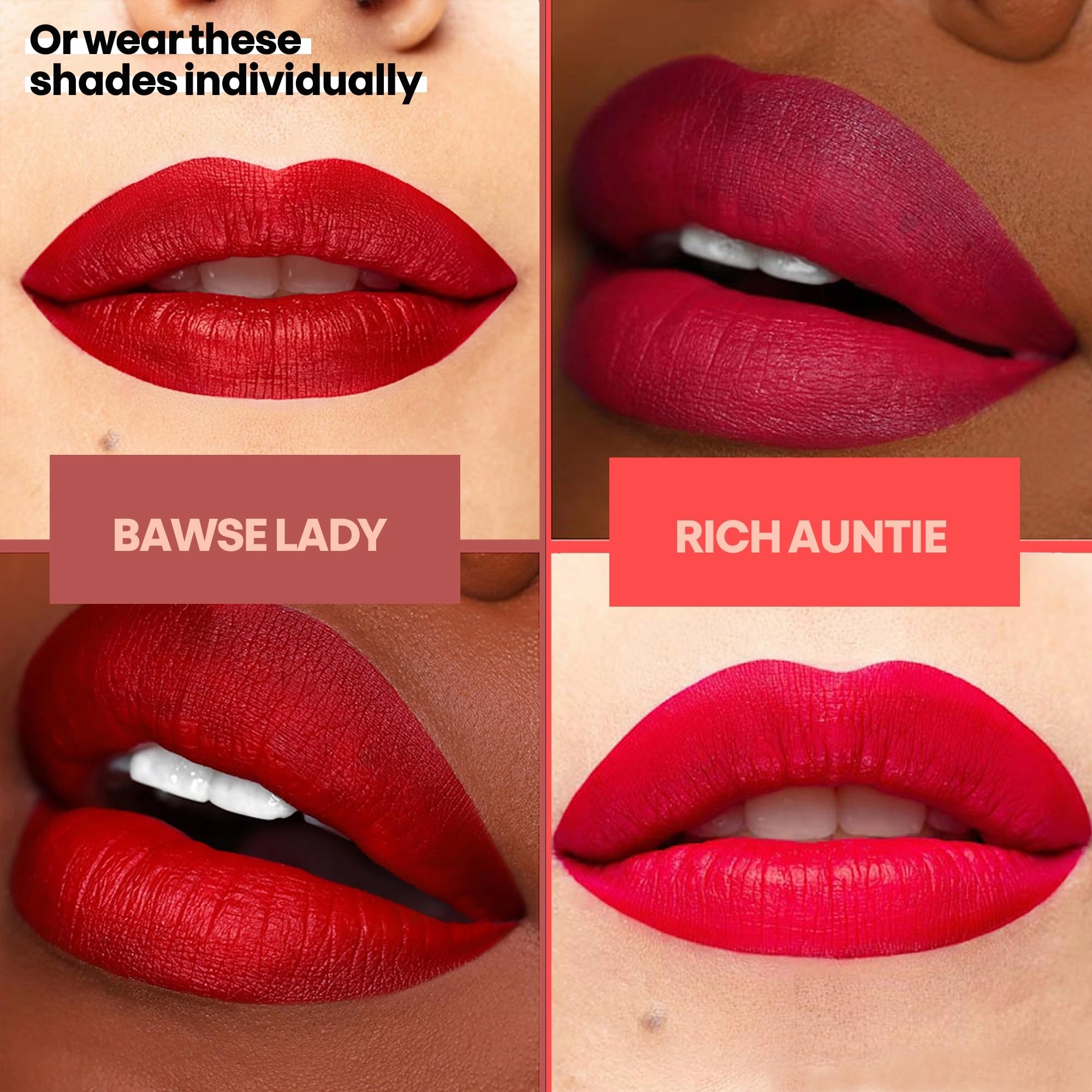 The Lip Bar Vegan Liquid Matte Mini Lipstick Duo Kit, High Pigment & Long Lasting, Bawse Lady   Rich Auntie