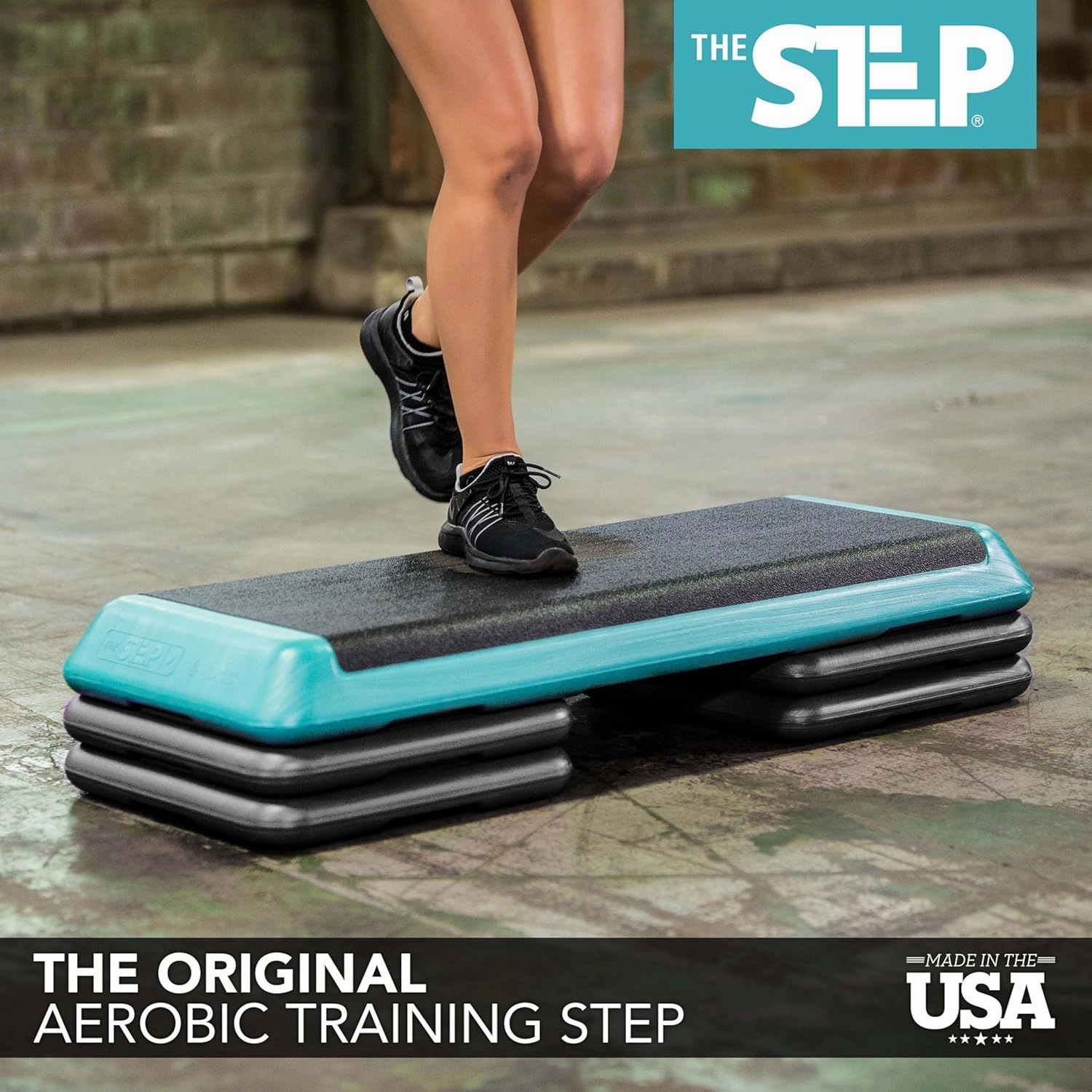The Step Original Aerobic Platform, Health Club Size Steppers for Exercise with risers for adjustable Home Workout, stair stepper for exercise and home gym