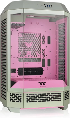 Thermaltake Tower 300 Summer Edition Matcha Plum Micro-ATX Case; 2x140mm CT Fan Included; Supports Up to 420mm Radiator; Horizontal Display Capable; CA-1Y4-00SJWN-00; 3 Year Warranty
