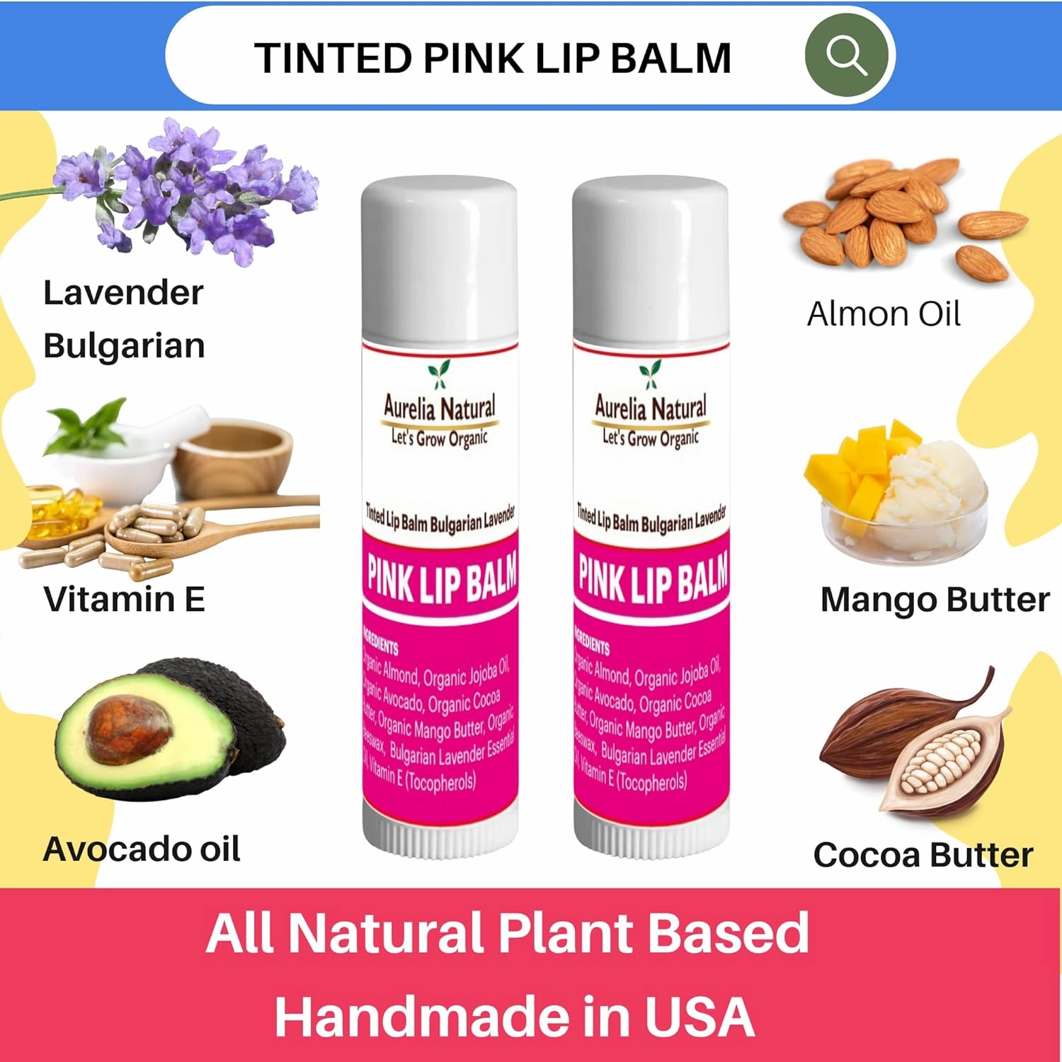 Tinted Pink Lip Balm | Gift for Her | Handcrafted Small Batch | Made In USA (4)