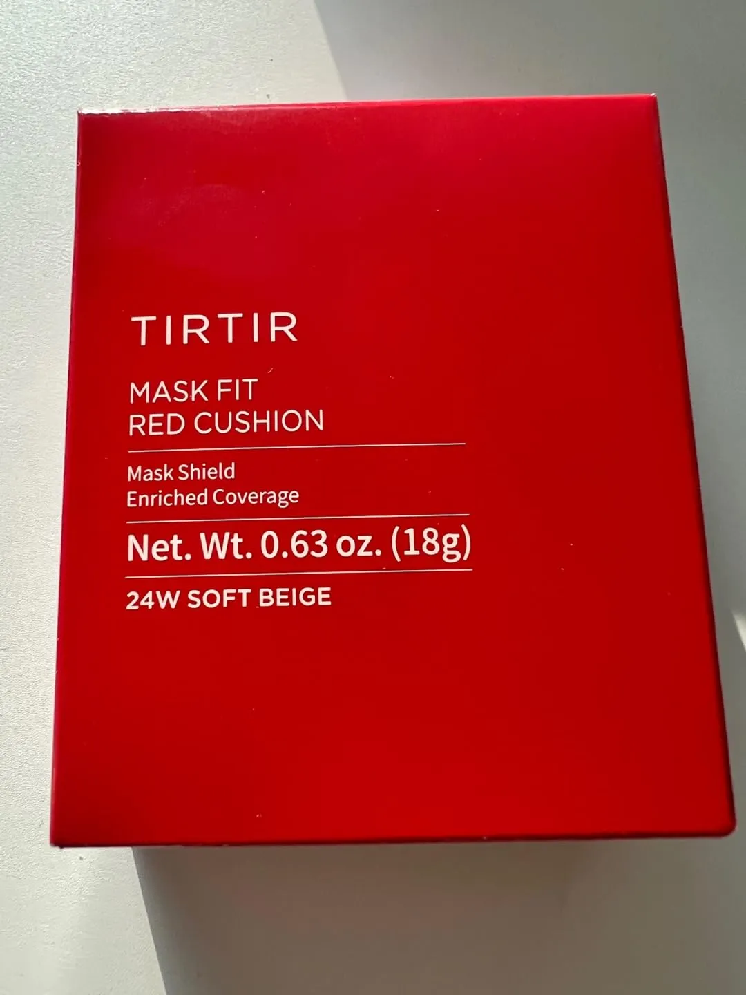TIRTIR Mask Fit Red Cushion Foundation | Full coverage, Weightless, Skin fit, Satin Glow Finish, Korean Makeup Cushion Foundation (#24N Latte, 0.63 Fl Oz)