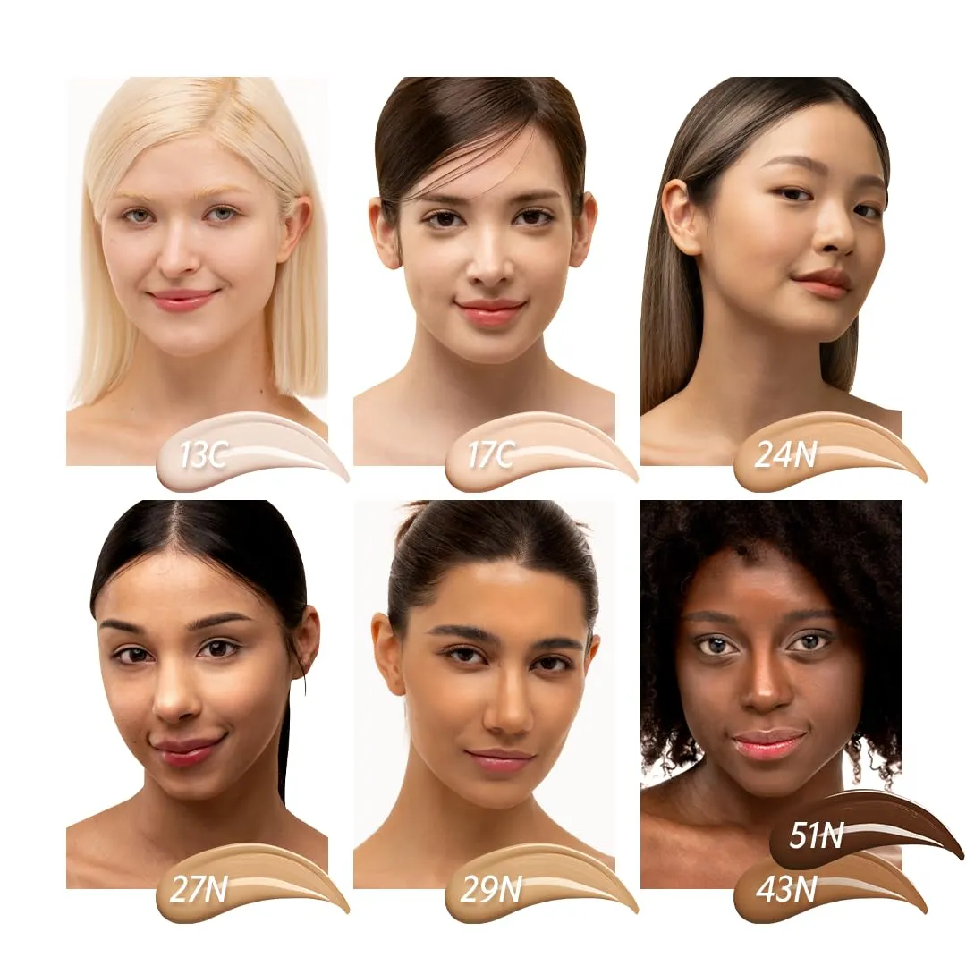 TIRTIR Mask Fit Red Cushion Foundation | Full coverage, Weightless, Skin fit, Satin Glow Finish, Korean Makeup Cushion Foundation (#24N Latte, 0.63 Fl Oz)