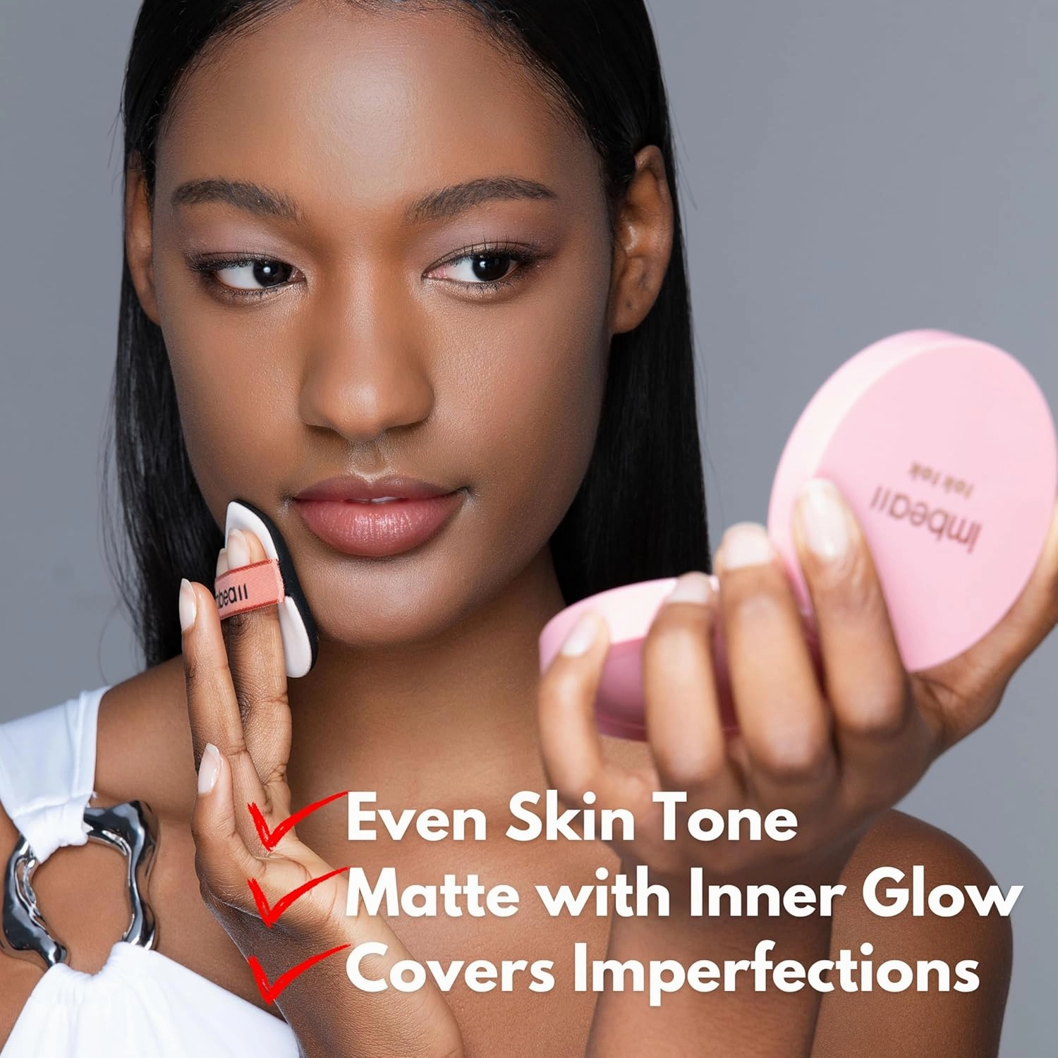Toktok Glow Cushion Foundation, Dark Shades, Melanin rich skin, Buildable coverage,luminous finish, diamond powder, glacial water, vitamin, Korean makeup(#08 SAND, 0.42 Fl Oz)