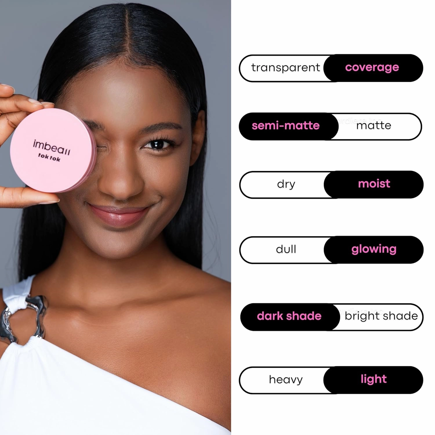 Toktok Glow Cushion Foundation, Dark Shades, Melanin rich skin, Buildable coverage,luminous finish, diamond powder, glacial water, vitamin, Korean makeup(#08 SAND, 0.42 Fl Oz)