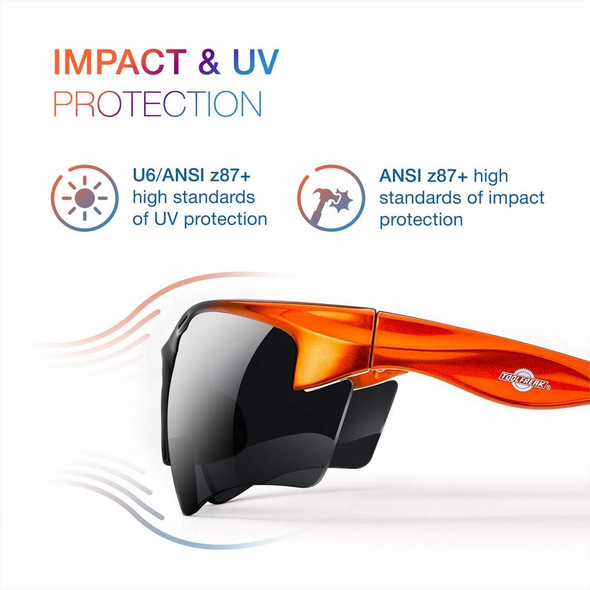 ToolFreak Rebel Bifocal Safety Glasses, ANSI z87  Impact and UV