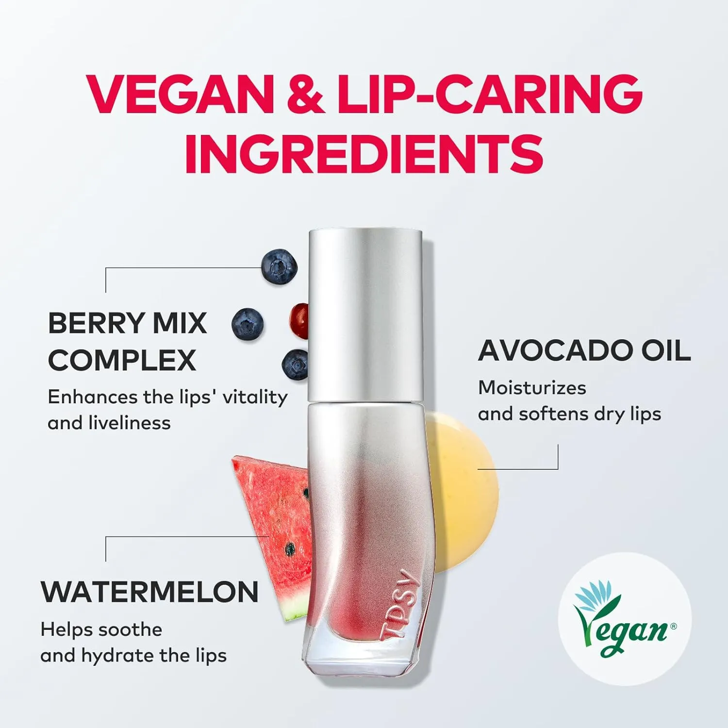 TPSY Juicy Lip Plumper (02 Homebody) - Coral Pink, Tinted Lip Plumping Gloss, Volumizing & Hydrating, for Fuller Lips, Non-Sticky Glossy Finish, Vegan