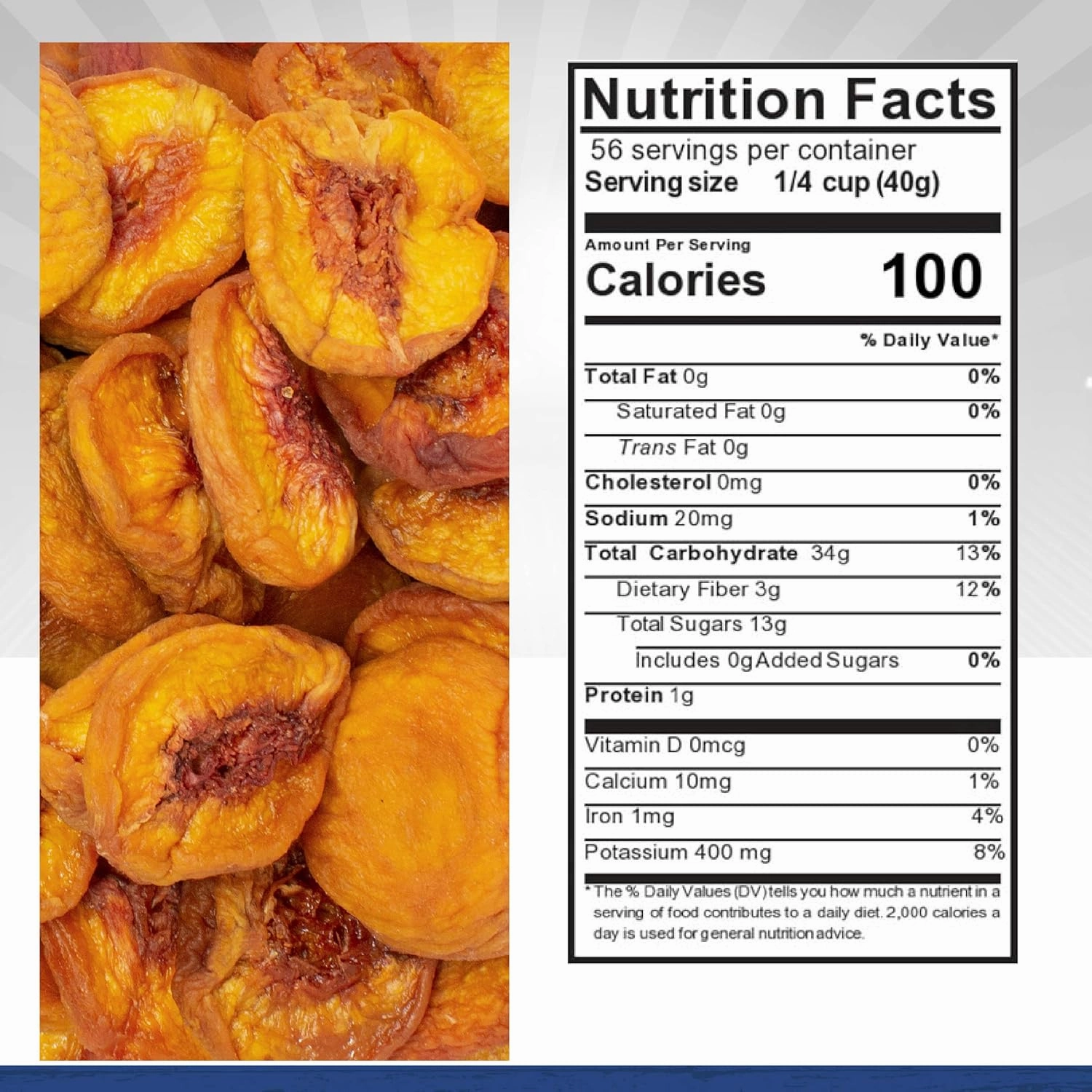 Traina Home Grown California Extra Fancy Sun Dried Peach Halves - Healthy, No Sugar Added, Non GMO, Gluten Free, Vegan, Value Size (5 lbs)