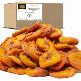 Traina Home Grown California Extra Fancy Sun Dried Peach Halves - Healthy, No Sugar Added, Non GMO, Gluten Free, Vegan, Value Size (5 lbs)
