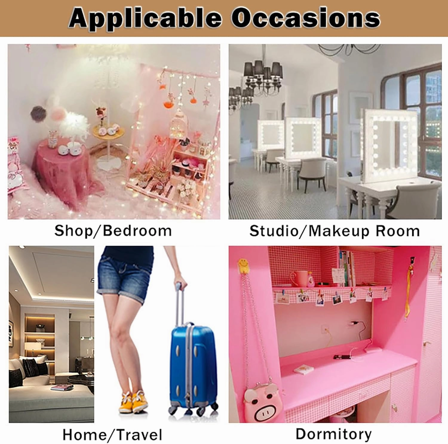 Travel Makeup Mirror with 22/8 Led Lights, Tri-fold Lighted Vanity Makeup Mirror with 3x/2x Magnification,LED Portable Lighted Beauty Mirror with Storage case for Vanity (White, 22)