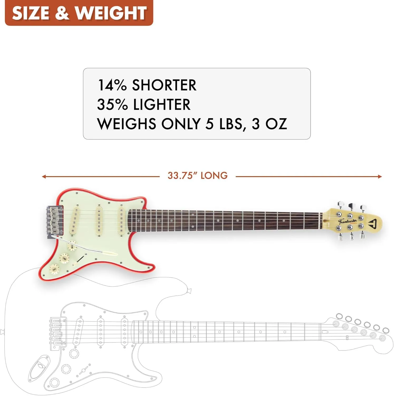 Traveler Guitar Travelcaster Deluxe Electric Guitar (Fiesta Red)