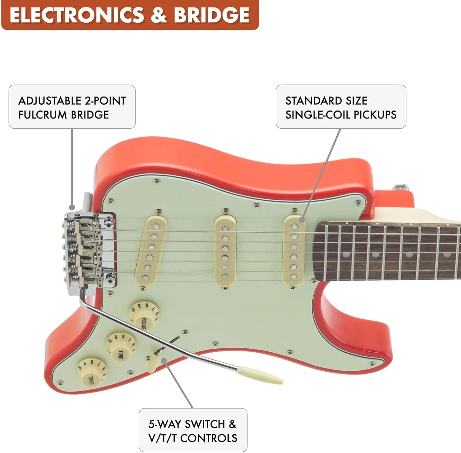Traveler Guitar Travelcaster Deluxe Electric Guitar (Fiesta Red)