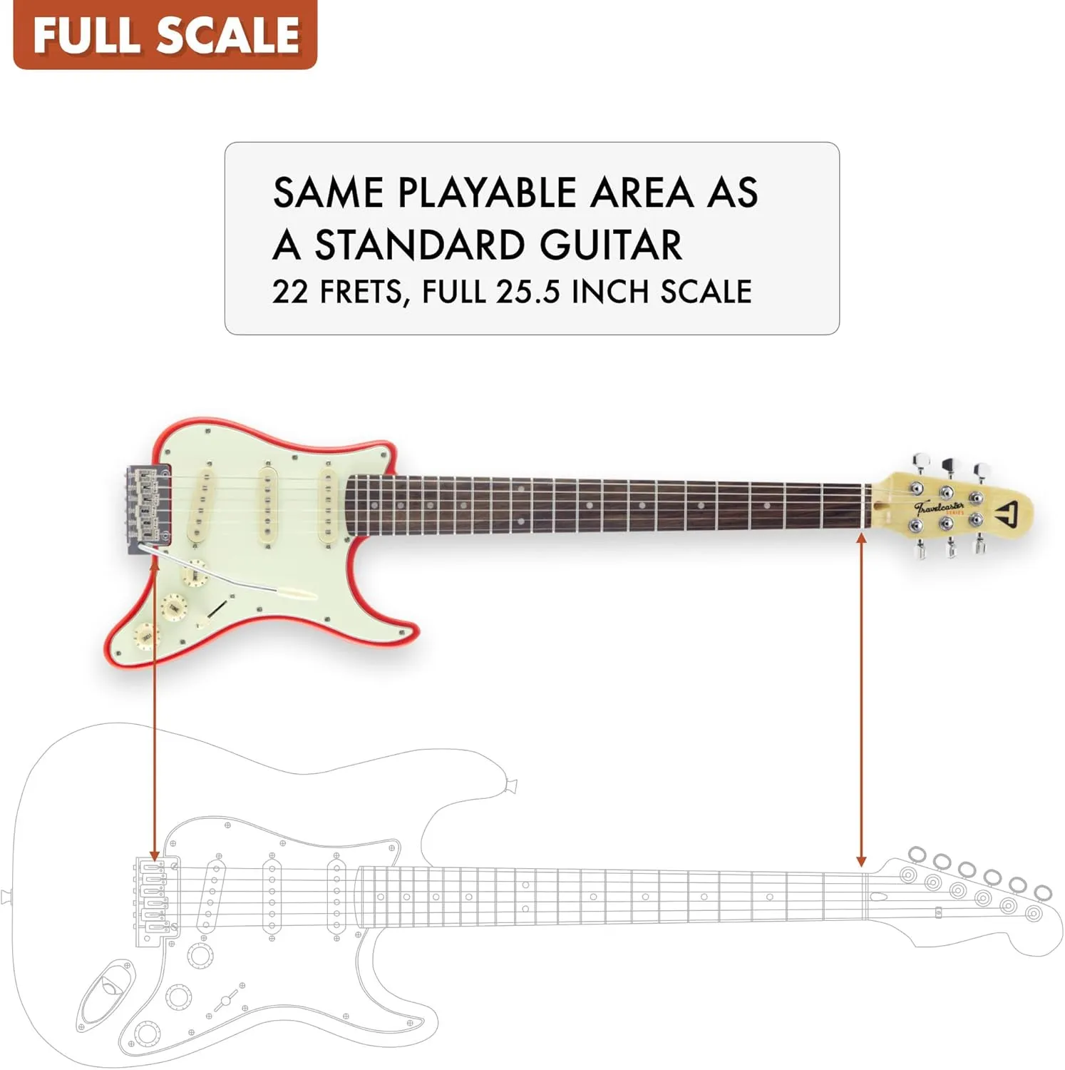 Traveler Guitar Travelcaster Deluxe Electric Guitar (Fiesta Red)
