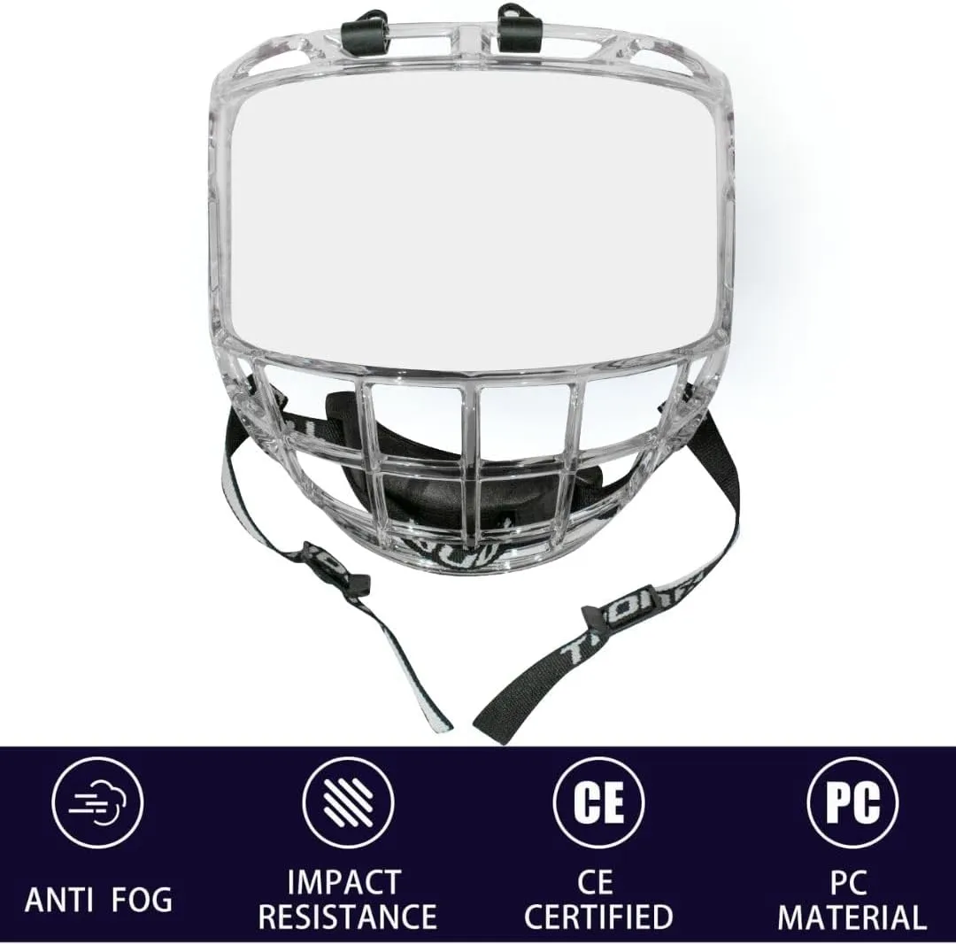 TronX S980 Senior Adult Clear Certified Hockey Full Face Shield Visor Helmet Combo Anti-Scratch/Anti-Fog