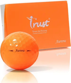 Trust Golf Balls - Aurora & Rosa Crystal Urethane Series | Eye-Catching & Easy to Spot | Maximum Distance, Soft Feel, Straight Flight, & Greenside Control | Blue, Orange, Pink, Yellow | 12 or 48 Balls